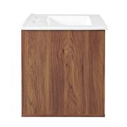 Wall-mount bathroom vanity in walnut white by Modway additional picture 9
