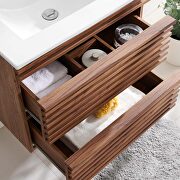 Wall-mount bathroom vanity in walnut white by Modway additional picture 2