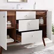 Single sink bathroom vanity in walnut white by Modway additional picture 2