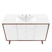 Single sink bathroom vanity in walnut white by Modway additional picture 6