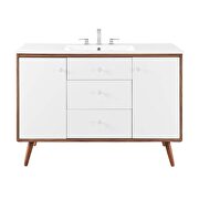 Single sink bathroom vanity in walnut white by Modway additional picture 7