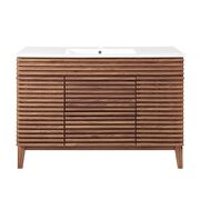 Single sink bathroom vanity in walnut white by Modway additional picture 6