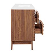 Single sink bathroom vanity in walnut white by Modway additional picture 8