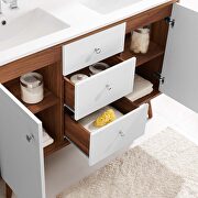 Double sink bathroom vanity in walnut white additional photo 2 of 10