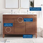 Double sink bathroom vanity in walnut white by Modway additional picture 11