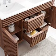 Double sink bathroom vanity in walnut white by Modway additional picture 12