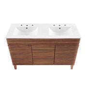 Double sink bathroom vanity in walnut white additional photo 4 of 11