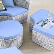 Canopy outdoor patio daybed in light gray/ light blue finish additional photo 2 of 7