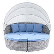 Canopy outdoor patio daybed in light gray/ light blue finish additional photo 4 of 7