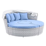 Canopy outdoor patio daybed in light gray/ light blue finish additional photo 5 of 7