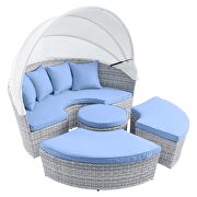 Canopy outdoor patio daybed in light gray/ light blue finish by Modway additional picture 7