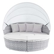 Canopy outdoor patio daybed in light gray/ white finish by Modway additional picture 4