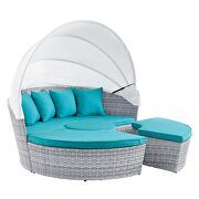 Canopy sunbrella outdoor patio daybed in light gray/ aruba finish by Modway additional picture 2