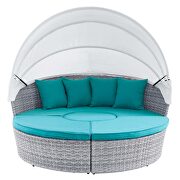 Canopy sunbrella outdoor patio daybed in light gray/ aruba finish by Modway additional picture 7