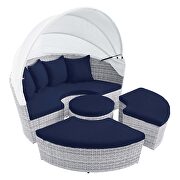 Canopy sunbrella outdoor patio daybed in light gray/ navy finish by Modway additional picture 5