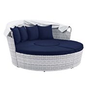 Canopy sunbrella outdoor patio daybed in light gray/ navy finish by Modway additional picture 6