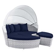 Canopy sunbrella outdoor patio daybed in light gray/ navy finish by Modway additional picture 7