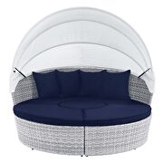 Canopy sunbrella outdoor patio daybed in light gray/ navy finish by Modway additional picture 8