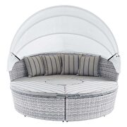 Canopy sunbrella outdoor patio daybed in light gray/ pebble finish by Modway additional picture 4