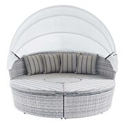 Canopy sunbrella outdoor patio daybed in light gray/ pebble finish additional photo 4 of 7