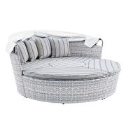 Canopy sunbrella outdoor patio daybed in light gray/ pebble finish by Modway additional picture 5