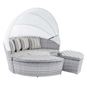 Canopy sunbrella outdoor patio daybed in light gray/ pebble finish by Modway additional picture 6