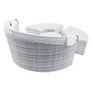 Canopy sunbrella outdoor patio daybed in light gray/ white finish by Modway additional picture 4