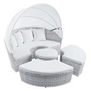 Canopy sunbrella outdoor patio daybed in light gray/ white finish by Modway additional picture 5
