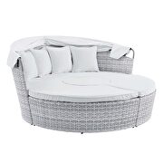 Canopy sunbrella outdoor patio daybed in light gray/ white finish by Modway additional picture 7