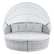 Canopy sunbrella outdoor patio daybed in light gray/ white finish by Modway additional picture 8