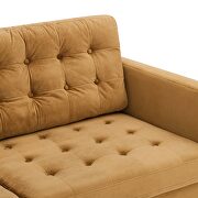 Tufted performance velvet sofa in cognac additional photo 4 of 8