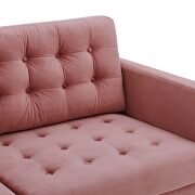 Tufted performance velvet sofa in dusty rose additional photo 4 of 8