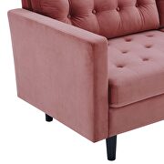 Tufted performance velvet sofa in dusty rose additional photo 5 of 8
