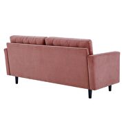 Dusty rose tufted velvet couch in casual style by Modway additional picture 7