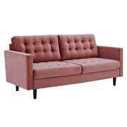 Dusty rose tufted velvet couch in casual style by Modway additional picture 9