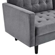 Tufted performance velvet sofa in gray additional photo 5 of 8