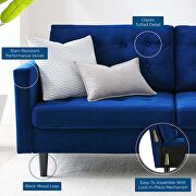 Tufted performance velvet sofa in navy by Modway additional picture 2