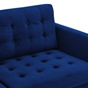 Tufted performance velvet sofa in navy additional photo 4 of 8