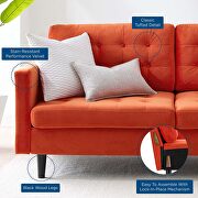 Tufted performance velvet sofa in orange additional photo 3 of 8