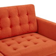 Tufted performance velvet sofa in orange additional photo 4 of 8