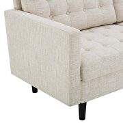 Tufted fabric sofa in beige additional photo 5 of 8