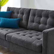 Tufted fabric sofa in charcoal additional photo 2 of 8