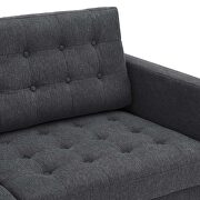 Tufted fabric sofa in charcoal additional photo 4 of 8