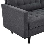 Tufted fabric sofa in charcoal additional photo 5 of 8