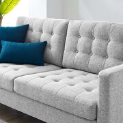 Tufted fabric sofa in light gray additional photo 2 of 8