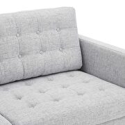 Tufted fabric sofa in light gray additional photo 4 of 8