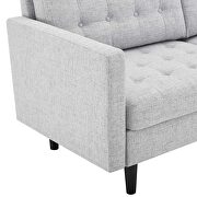 Tufted fabric sofa in light gray additional photo 5 of 8