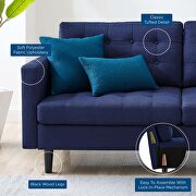 Tufted fabric sofa in royal blue additional photo 3 of 8