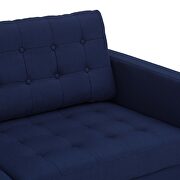 Tufted fabric sofa in royal blue additional photo 4 of 8