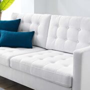 Tufted fabric sofa in white additional photo 3 of 8